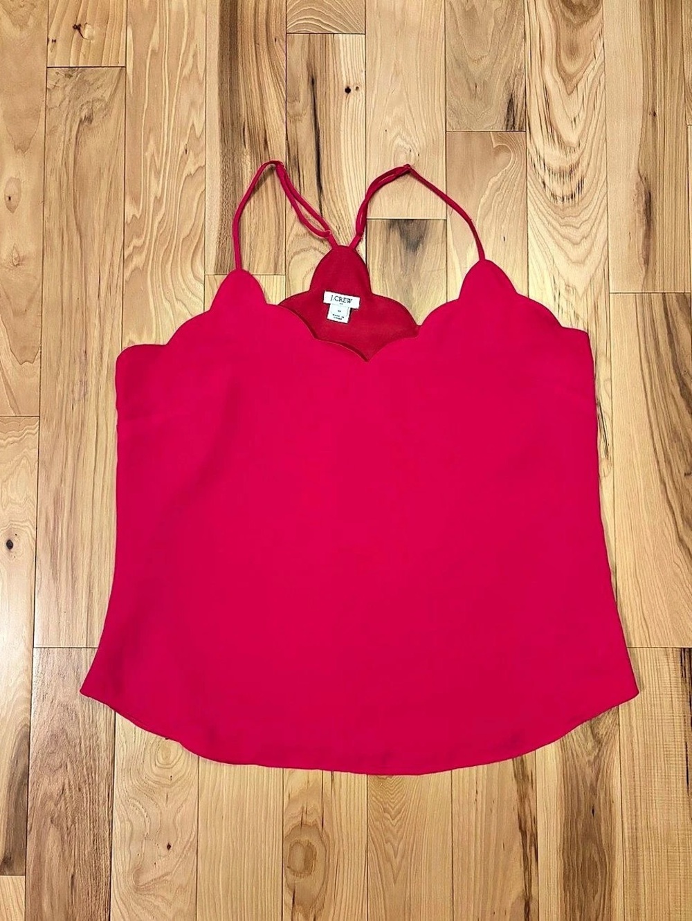 J. Crew Magenta Scalloped Spaghetti Strap Camisole Top